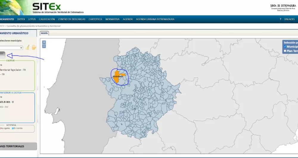 Imagen planeamiento urbanístico Alcántara